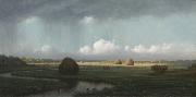 Martin Johnson Heade Sudden Showers, Newbury Marshes painting